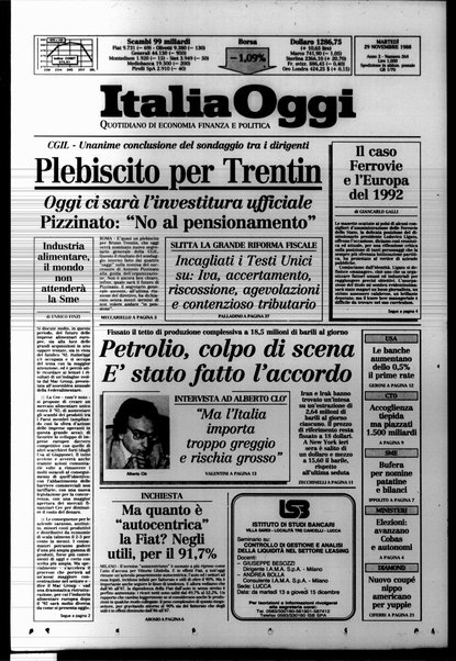 Italia oggi : quotidiano di economia finanza e politica